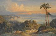 unknow artist Evening at Lake Constance Sweden oil painting artist